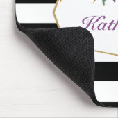 Paarse en gouden Waterverf bloemen Aangepast Muismat (Hoek)