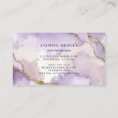 Paarse en gouden Waterverf Glitter Visitekaartje (Achterkant)