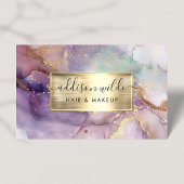 Paarse en gouden Waterverf marmer Visitekaartje