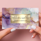 Paarse en gouden Waterverf marmer Visitekaartje