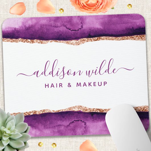 Paarse en gouden Waterverf salon Muismat