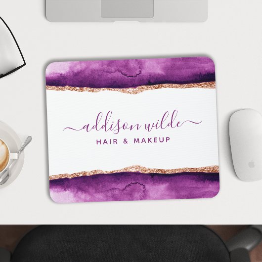 Paarse en gouden Waterverf salon Muismat