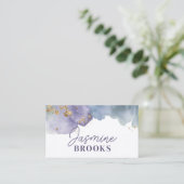 Paarse en gouden Waterverf Visitekaartje (Staand voorkant)