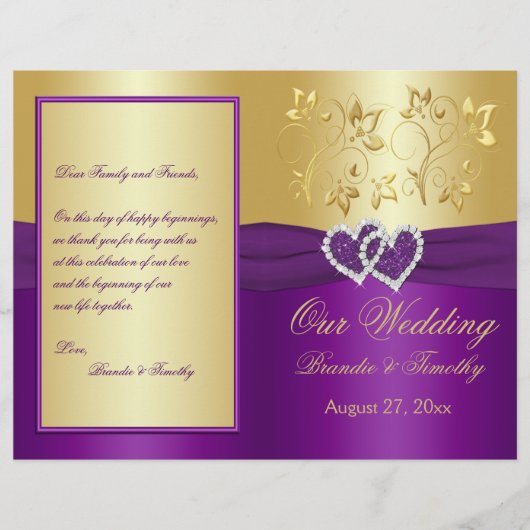 Paarse en gouden wedstrijdprogramma (Voorkant)