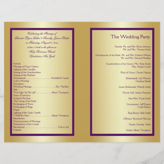 Paarse en gouden wedstrijdprogramma (Achterkant)