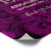 Paarse en gouden welkomstbruiloft poster (Hoek)