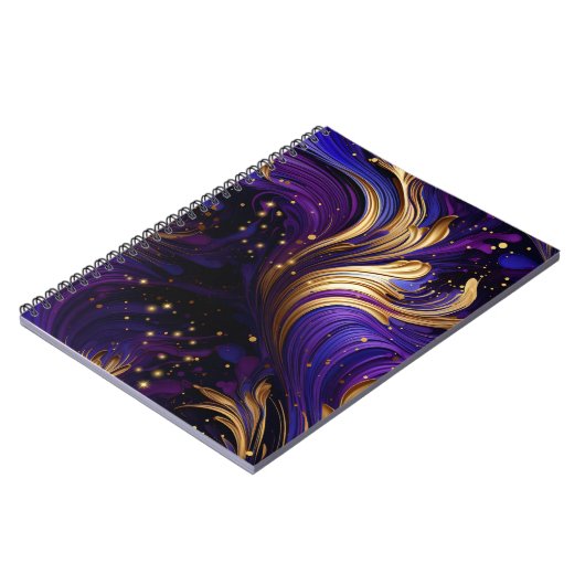 Paarse en gouden wervelingen notitieboek (Linkerzijde)