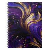 Paarse en gouden wervelingen notitieboek (Voorkant)