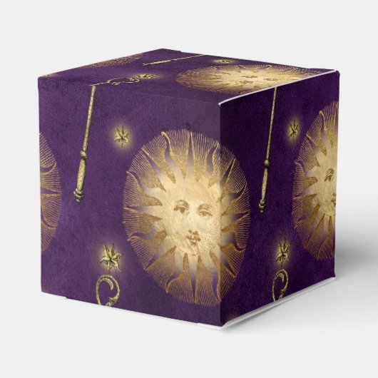 Paarse en gouden wizard bedankdoosjes (Achterkant)