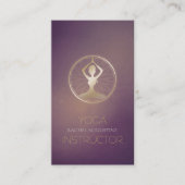 Paarse en gouden Yoga-Meditation Pose ZEN- en OM-s Visitekaartje (Voorkant)