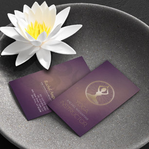 Paarse en gouden Yoga-Meditation Pose ZEN- en OM-s Visitekaartje
