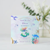 Paarse en gouden zeemeermin Verjaardag onder het Z Kaart (Staand voorkant)