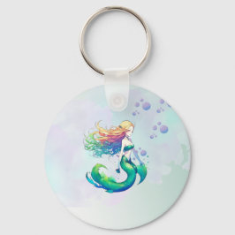 Paarse en gouden zeemeermin Verjaardag onder het Z Sleutelhanger
