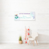 Paarse en gouden zeemeermin Verjaardag onder het Z Spandoek (Insitu)