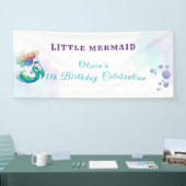 Paarse en gouden zeemeermin Verjaardag onder het Z Spandoek (Beurs)