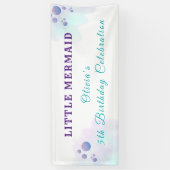 Paarse en gouden zeemeermin Verjaardag onder het Z Spandoek (Verticaal)