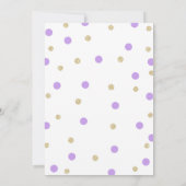 Paarse en gouden zeemeermin verjaardagsfeestje kaart (Achterkant)