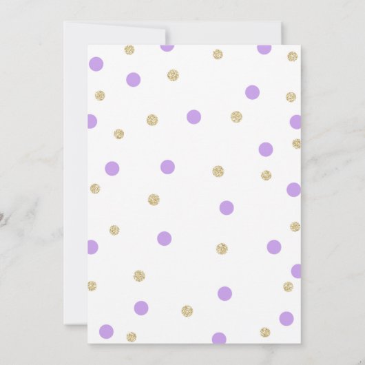 Paarse en gouden zeemeermin verjaardagsfeestje kaart (Achterkant)