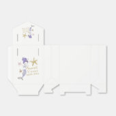 Paarse en gouden zeemeerminnen bedankdoosjes (Uitgevouwen)