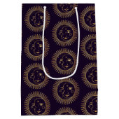 Paarse en gouden zon en motorkap Celestial Pattern Medium Cadeauzakje (Achterkant)