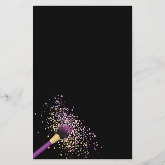 Paarse en gouden zwarte Confetti Makeup Artist Fly Flyer (Achterkant)