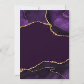 Paarse en goudfaux Glitter Agate Birthday Bedankkaart (Achterkant)