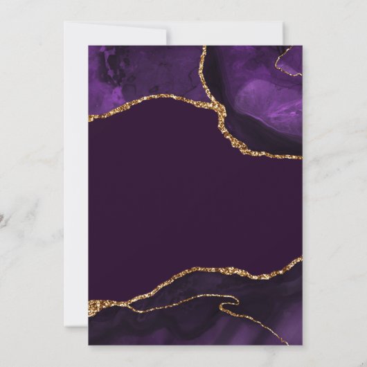 Paarse en goudfaux Glitter Agate Birthday Bedankkaart (Achterkant)