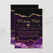 Paarse en goudfaux glitter Agate Wishing Well Informatiekaartje (Voorkant / Achterkant)