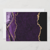 Paarse en goudfeeën Glitter Agate Wedding Bedankkaart (Achterkant)