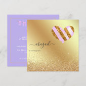 Paarse en goudfeest kaart (Voorkant / Achterkant)
