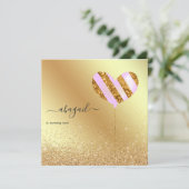 Paarse en goudfeest kaart (Staand voorkant)