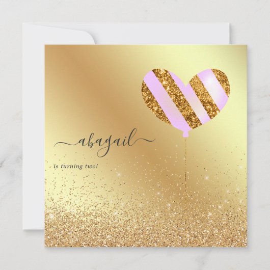 Paarse en goudfeest kaart (Voorkant)