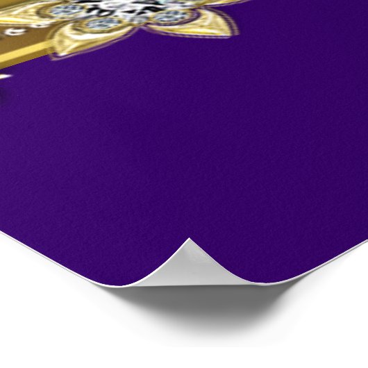 Paarse en goudfeest poster (Hoek)