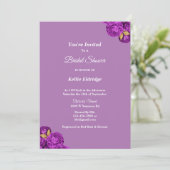 Paarse en goudflesjes met bridale douche kaart (Staand voorkant)