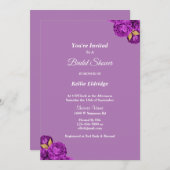 Paarse en goudflesjes met bridale douche kaart (Voorkant / Achterkant)