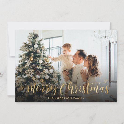 Paarse en goudflesjes met kerstfoto's feestdagenkaart (Voorkant)