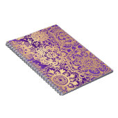 Paarse en goudfloral Mandala Pattern Notitieboek (Rechterzijde)