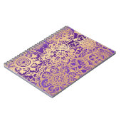 Paarse en goudfloral Mandala Pattern Notitieboek (Linkerzijde)