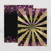 Paarse en goudfolie Bat Mitzvah Kaart (Voorkant / Achterkant)