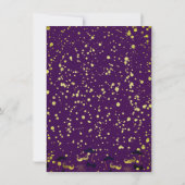 Paarse en goudfolie Confetti oudejaarsfeest Kaart (Achterkant)