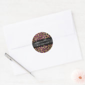 Paarse en goudfolie Leopard 60 & Fabulous Ronde Sticker (Envelop)