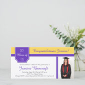 Paarse en goudfoto-Afstuderen (Staand voorkant)