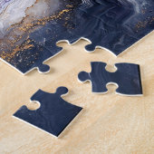 Paarse en goudgelaagde geode legpuzzel (Zijkant)