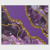 Paarse en goudgetijden Glitter Cadeaupapier (Vlak)