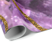 Paarse en goudgetijden Glitter Cadeaupapier (Rol Hoek)