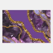 Paarse en goudgetijden Glitter Inpakpapier Vel (Voorkant 2)
