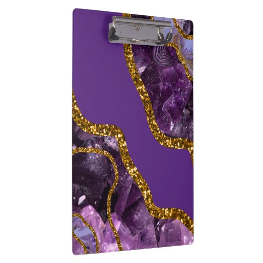 Paarse en goudgetijden Glitter Klembord (Rechts)