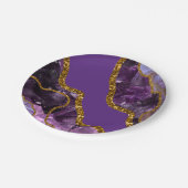 Paarse en goudgetijden Glitter Papieren Bordje (Gekanteld)
