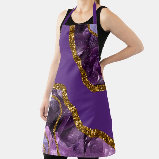 Paarse en goudgetijden Glitter Schort (Insitu)