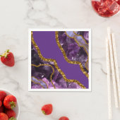 Paarse en goudgetijden Glitter Servet (Insitu)